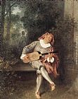 Jean-antoine Watteau Famous Paintings - Mezzetin